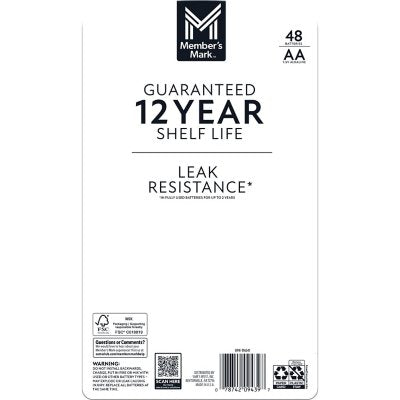 Member's Mark AA Alkaline Batteries, 48 pk.