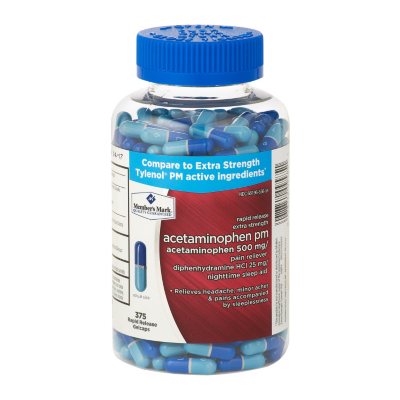 Member's Mark Acetaminophen PM Rapid Release Gelcaps, 375 ct.