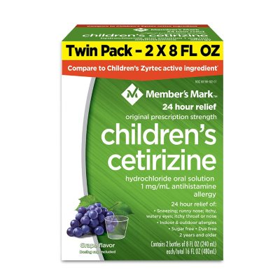 Member's Mark Children's Cetirizine Allergy Relief Oral Solution, Sugar-Free Grape Flavor