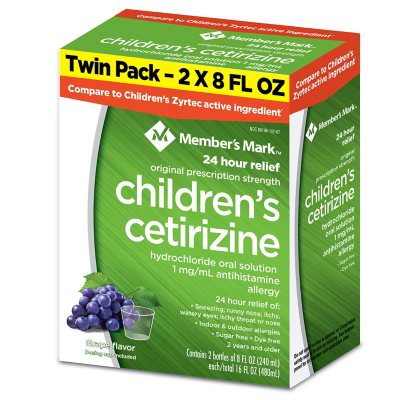 Member's Mark Children's Cetirizine Allergy Relief Oral Solution, Sugar-Free Grape Flavor