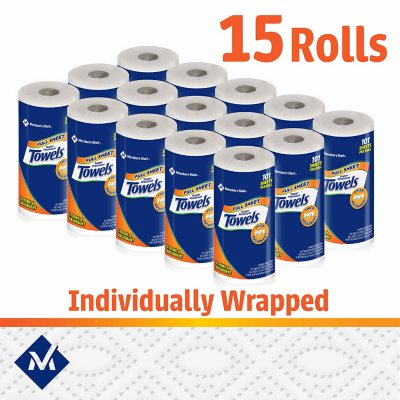 Member's Mark Full Sheet 2-Ply Paper Towel 101 sheets/rolls, 15 rolls