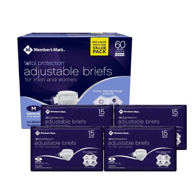 Member's Mark Total Protection Unisex Briefs - Choose Your Size