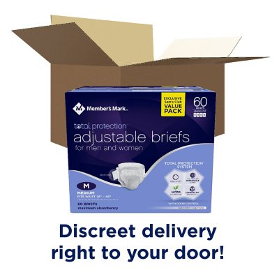 Member's Mark Total Protection Unisex Briefs - Choose Your Size