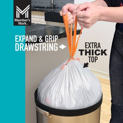 Member's Mark Power Flex Tall Kitchen Drawstring Trash Bags, Fresh Scent 13 gal., 200 ct.