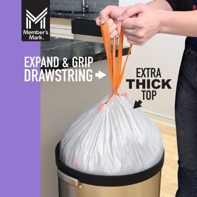 Member's Mark Power Flex Tall Kitchen Drawstring Trash Bags, Lavender 13 gal., 200 ct.