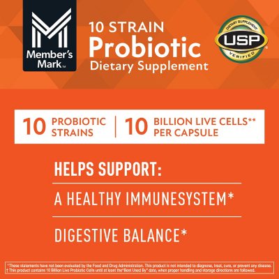 Member's Mark 10-Strain Probiotic Digestive Care Supplement Capsules, 84 ct.