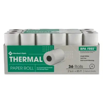 Member's Mark Thermal Receipt Paper Rolls, 2 1/4" X 85', 36 Rolls