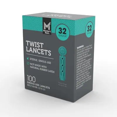 Member's Mark Twist Lanzette zum einmaligen Gebrauch, 32 Gauge, 100 St.