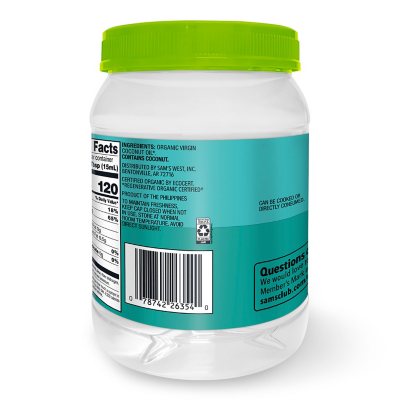 Member's Mark Organic Virgin Coconut Oil, 56oz.