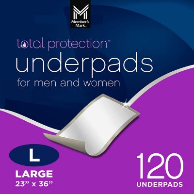 Member's Mark Total Protection Underpads Large, 120 ct.