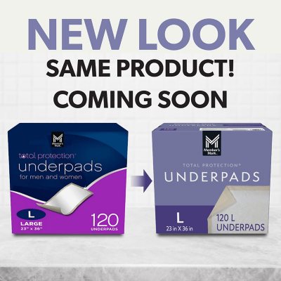 Member's Mark Total Protection Underpads Large, 120 ct.