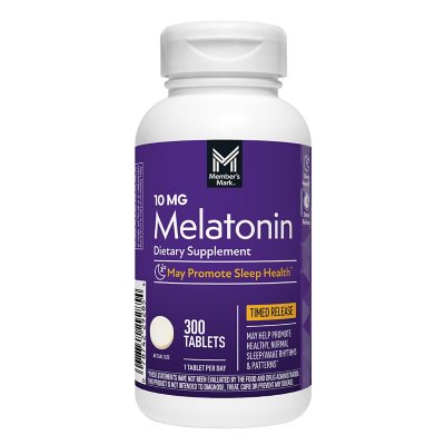 Member's Mark Timed-Release Melatonin Tablets, 10 mg, 250 ct.