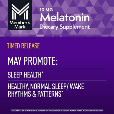 Member's Mark Timed-Release Melatonin Tablets, 10 mg, 250 ct.