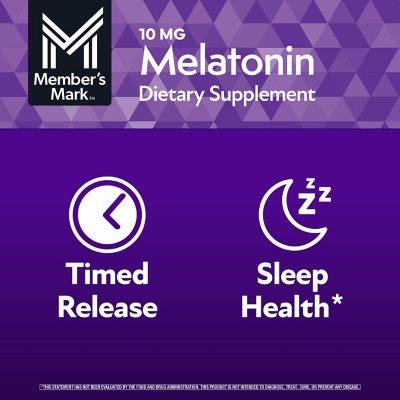 Member's Mark Timed-Release Melatonin Tablets, 10 mg, 250 ct.