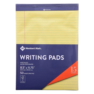 Member's Mark Legal Writing Pad - Perforated Canary 15-Pack