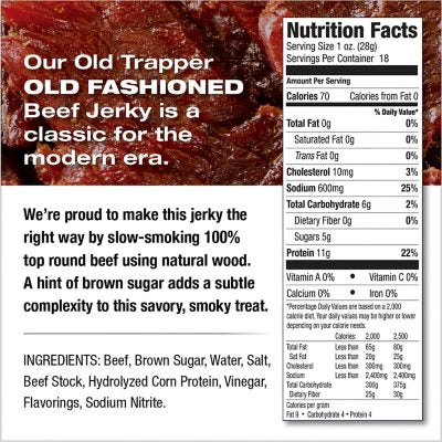 Old Trapper Old Fashioned Beef Jerky, 18 oz.