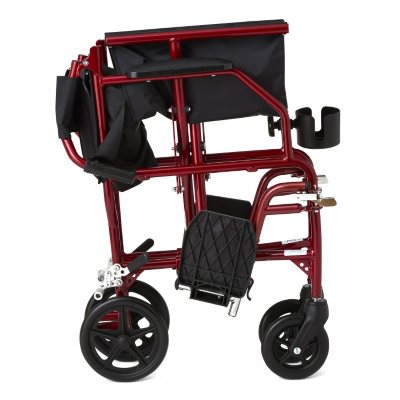 Ultra Lightweight Transport Wheelchair, Burgundy