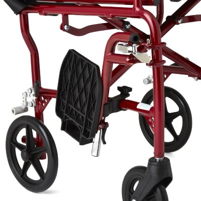 Ultra Lightweight Transport Wheelchair, Burgundy