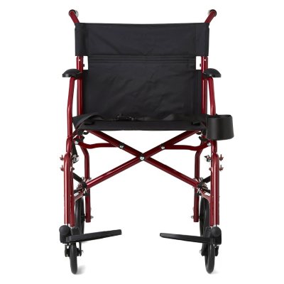 Ultra Lightweight Transport Wheelchair, Burgundy