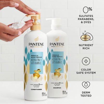 Pantene Pro-V Miracles Bond Repair Shampoo & Conditioner, 30 fl. oz., 2 pk.