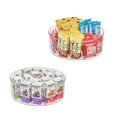 iDesign Set of 2 Clear Divided Lazy Susan Turntables, 11.5" L x 11.5" W x 4.3" H