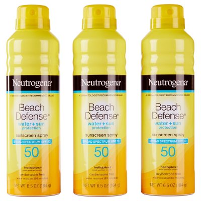 Neutrogena Beach Defense Sonnenschutzspray, LSF 50, 184 g, 3er-Pack