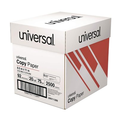 Universal Copy Paper, 20 lb, 92 Bright, 8.5 x 11Ã¢ÂÂ, 5 Reams Half-Case