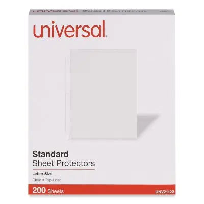 Universal(R) Standard Sheet Protector, Standard, 8-1/2" x 11, Clear, 200/Box