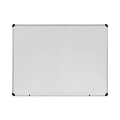 Universal Melamine Dry Erase Board, 48" x 36", White, Black/Gray Aluminum/Plastic Frame