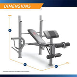 Marcy Diamond Elite Standard Weight Bench, Butterfly Attachment & Leg Developer