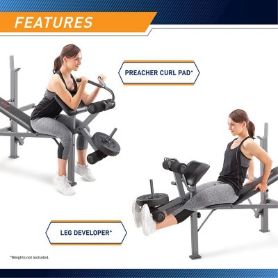 Marcy Diamond Elite Standard Weight Bench, Butterfly Attachment & Leg Developer