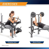 Marcy Diamond Elite Standard Weight Bench, Butterfly Attachment & Leg Developer