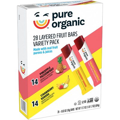 Pure Organic Variety Pack Layered Fruit Bars, 0.63 oz., 28 pk.