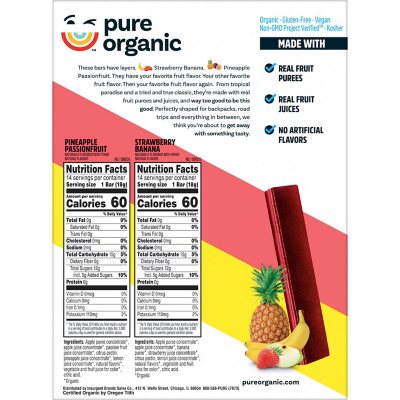 Pure Organic Variety Pack Layered Fruit Bars, 0.63 oz., 28 pk.