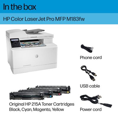 HP Color LaserJet Pro M183fw Wireless All-in-One Laser Printer, 7KW56A#BGJ