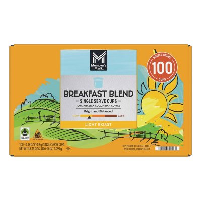 Member's Mark Breakfast Blend Light Roast Coffee Pods, 100 ct.