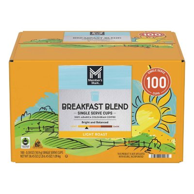 Member's Mark Breakfast Blend Light Roast Coffee Pods, 100 ct.