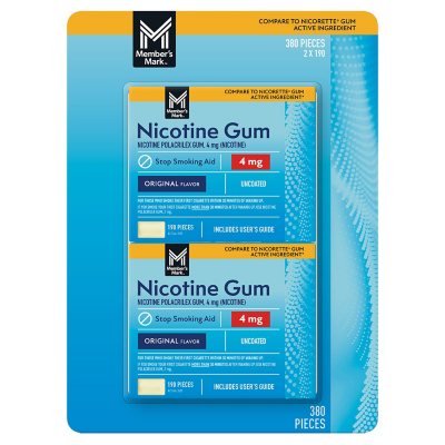 Member's Mark Nicotine Uncoated Gum, Original Flavor, 190 ct., 2 pk.