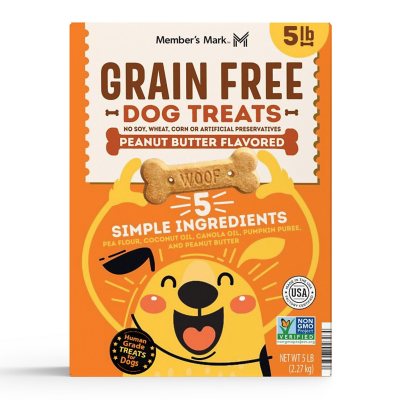 Member's Mark Grain-Free Dog Treat Biscuits, Peanut Butter Flavored, 5 lbs.