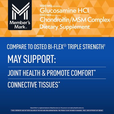 Member's Mark Triple-Strength Glucosamine Chondroitin MSM Tablets, 220 ct.