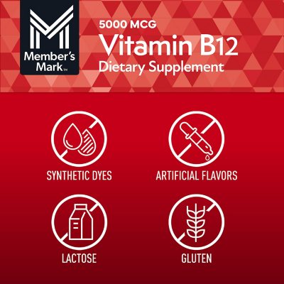 Member's Mark Sublingual Vitamin B12 5000mcg Methylcobalamin, 300 ct.