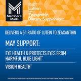 Member's Mark Eye Health Softgels, Lutein 25 mg and Zeaxanthin 5 mg, 150 ct.