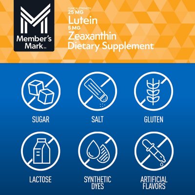 Member's Mark Eye Health Softgels, Lutein 25 mg and Zeaxanthin 5 mg, 150 ct.