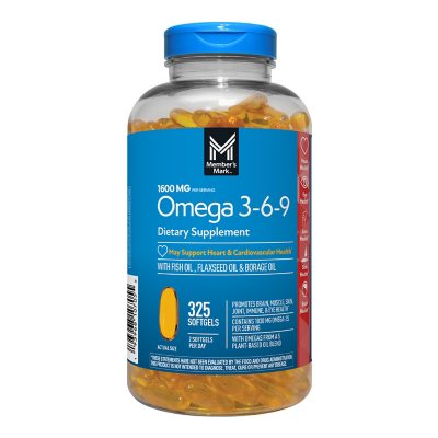 Member's Mark Omega 3-6-9 Dietary Supplement Softgels, 325 ct.