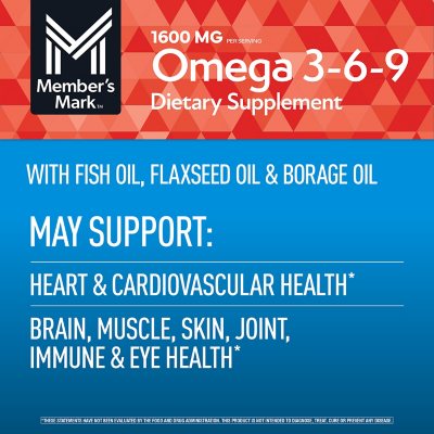 Member's Mark Omega 3-6-9 Dietary Supplement Softgels, 325 ct.