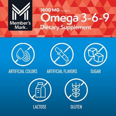 Member's Mark Omega 3-6-9 Dietary Supplement Softgels, 325 ct.