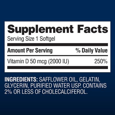 Member's Mark Vitamin D3, 50 mcg, 400 ct.