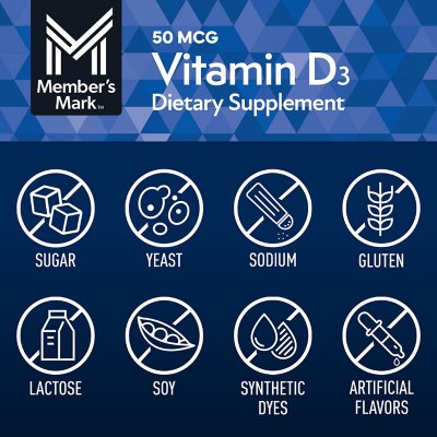 Member's Mark Vitamin D3, 50 mcg, 400 ct.