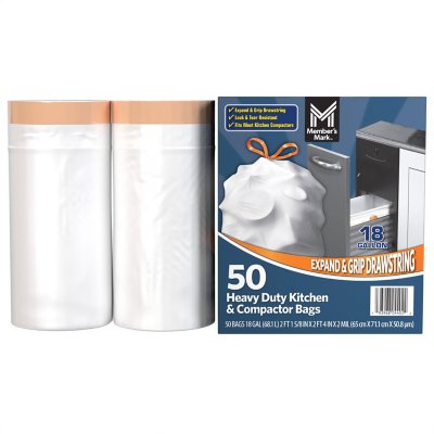 Member's Mark Heavy Duty Kitchen & Compactor Trash Bags (18 gal., 50 ct.)