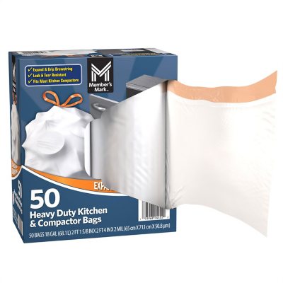 Member's Mark Heavy Duty Kitchen & Compactor Trash Bags (18 gal., 50 ct.)